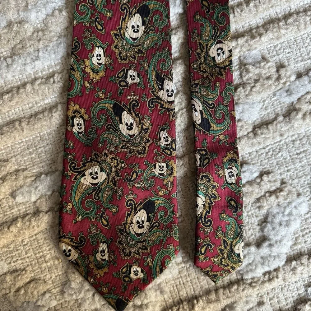 Vintage Disney Mickey Mouse 100% Silk Tie Lot 2 Walt Disney World Balancine Tie